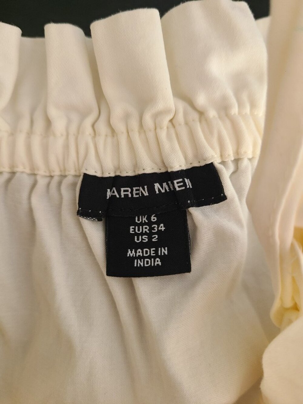 KAREN MILLEN Cotton Tiered Strappy Maxi Dress Cream Cotton Size US 2 - Picture 3 of 8